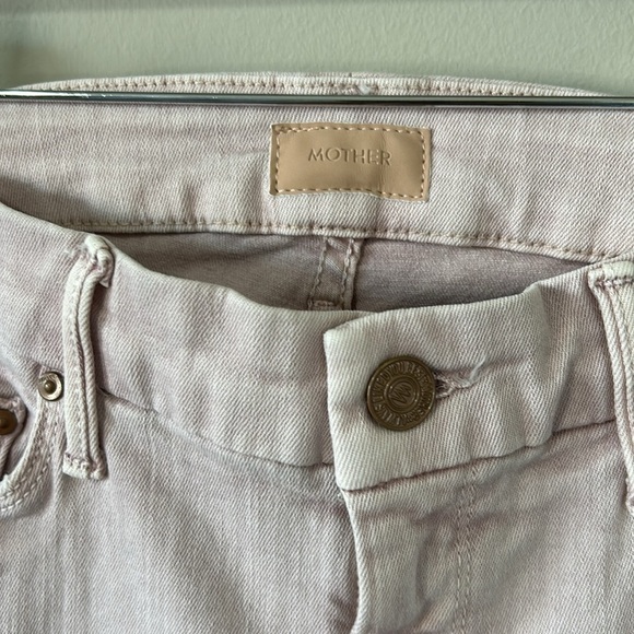 MOTHER The Looker Crop Jean Sexy Just Walked Into Town Blush Pink Sz 27 - Picture 5 of 14